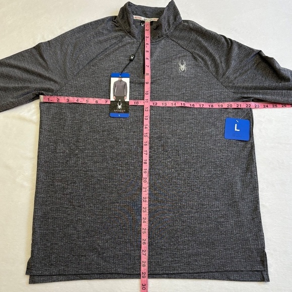 Spyder Active Men's Long Sleeve 1/4 Zip Shirt, Gray, Large NWT - Picture 10 of 15